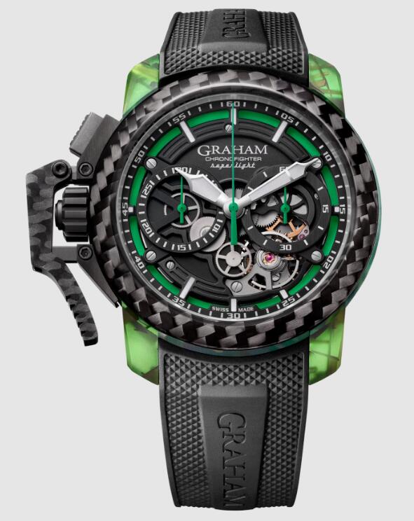 Review Replica Watch Graham CHRONOFIGHTER SUPERLIGHT CARBON STRIP SKELETON GREEN 2CCCK.G01A